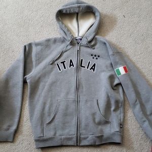 Mens grey Italia zip up hoodie